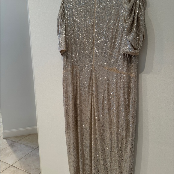 H&M Champagne with Silver Sequin Dress XXL - Picture 5 of 10